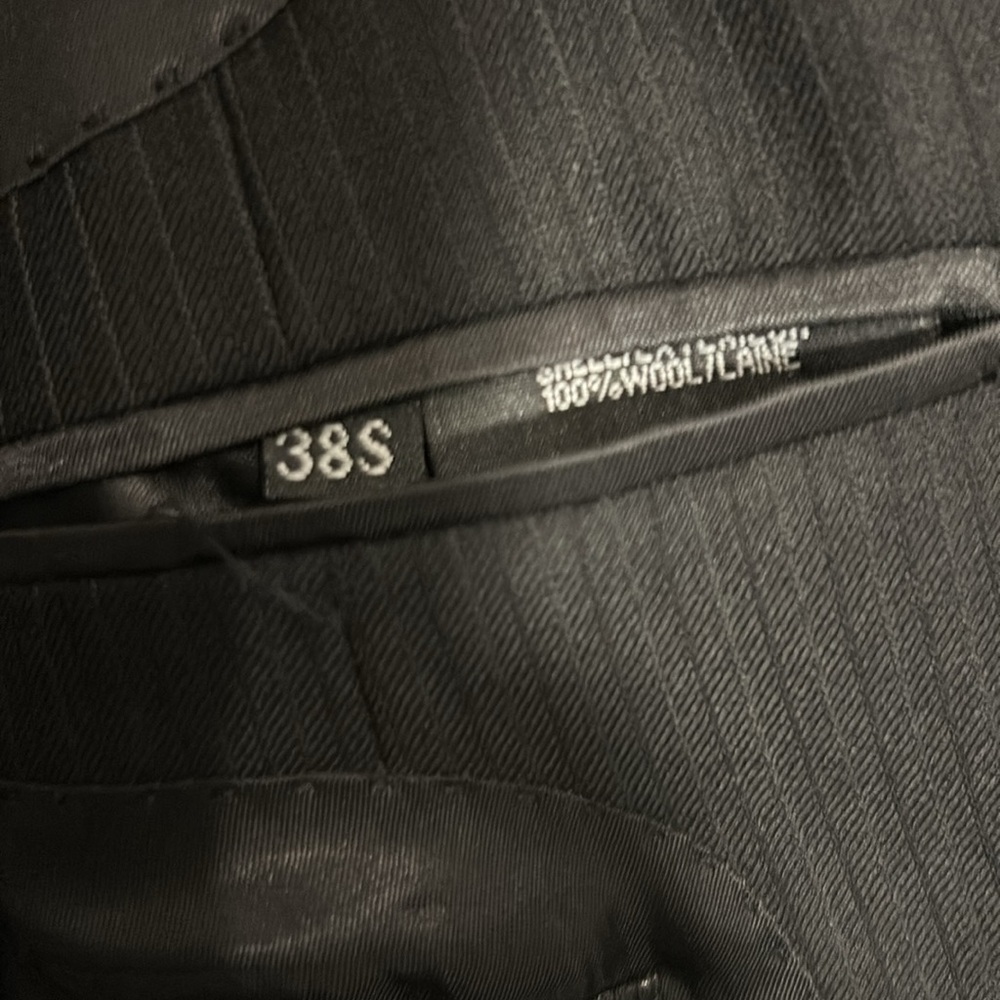 Men's Black Pinstripe Blazer - Picture 3 of 3